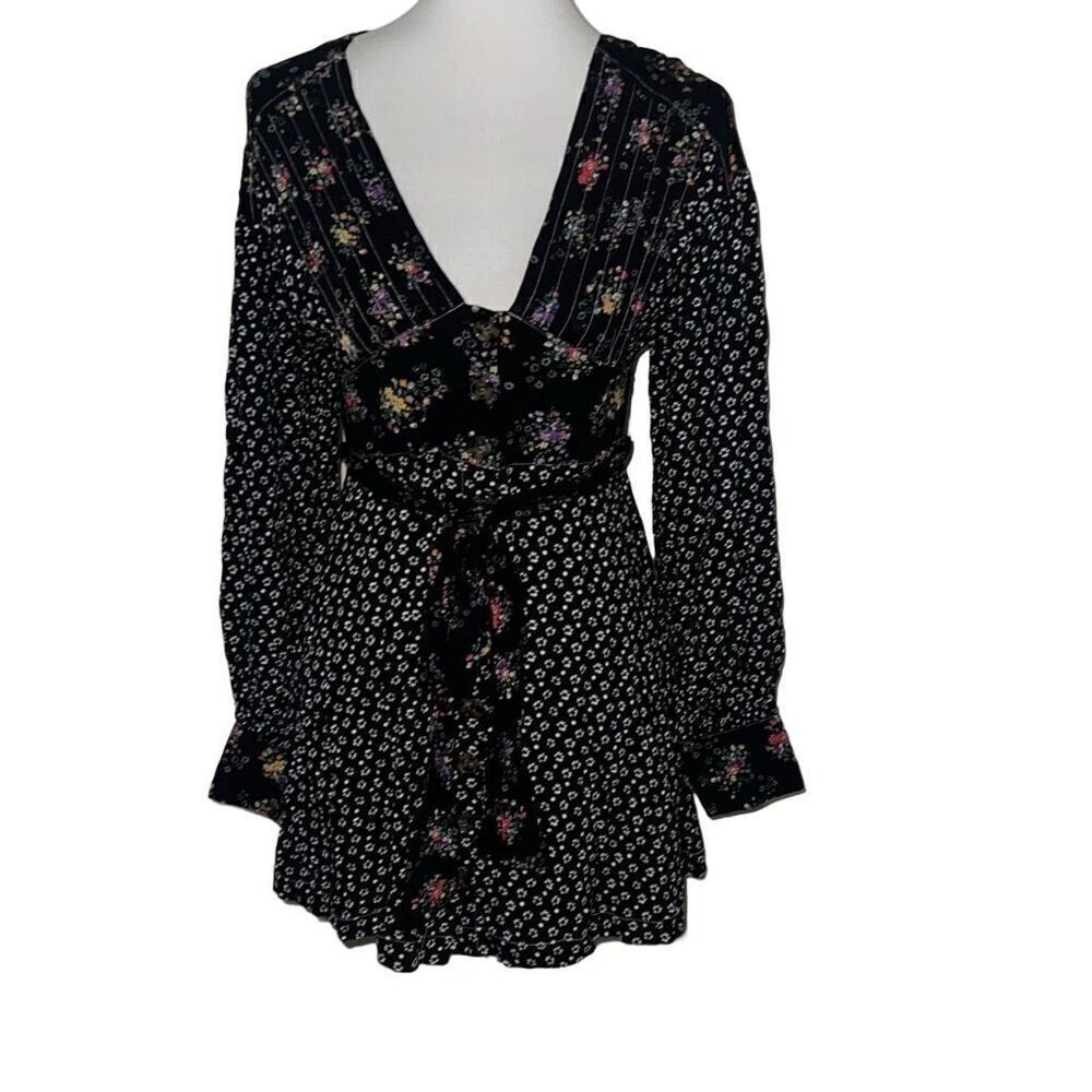 Free People Womens Wonderland Printed A-Line Mini Dress Floral sz S Small